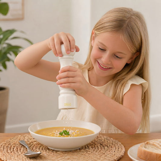 JHuxe EE1-WT White Wood Salt Grinder
