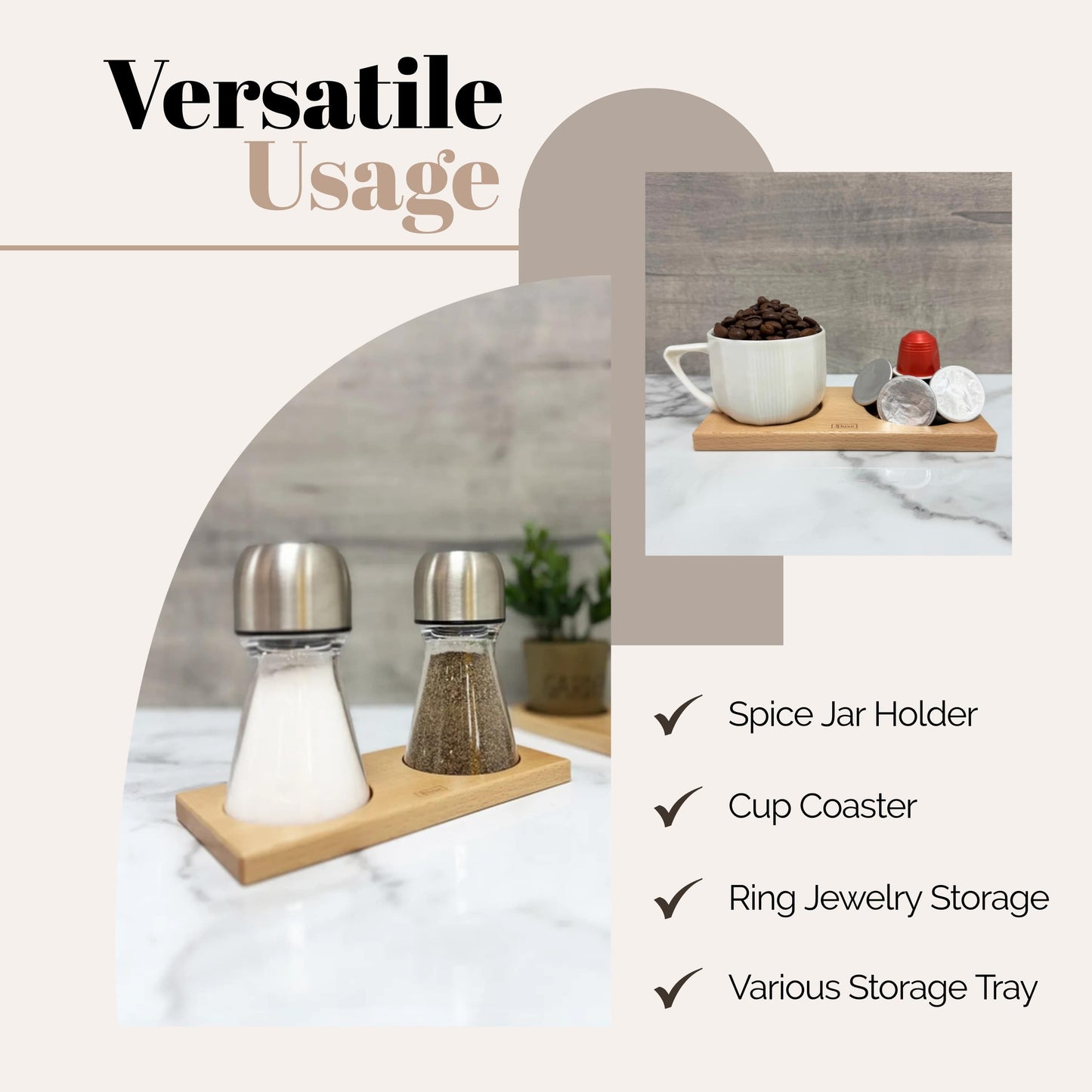 JHuxe STN1 Tray for Salt and Pepper