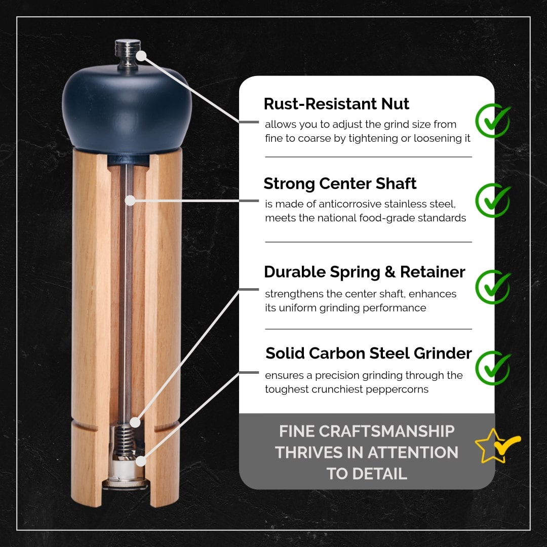 JHuxe SE1 Wooden Pepper Mill