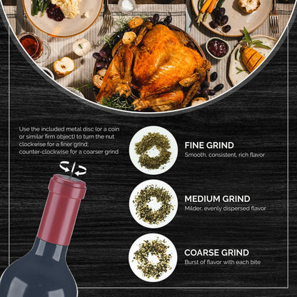 JHuxe WB1 Wine Bottle Pepper Mill