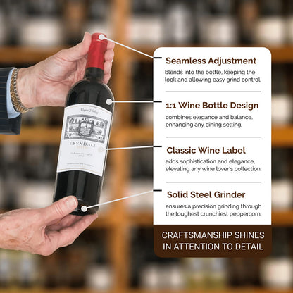 JHuxe WB1 Wine Bottle Pepper Mill