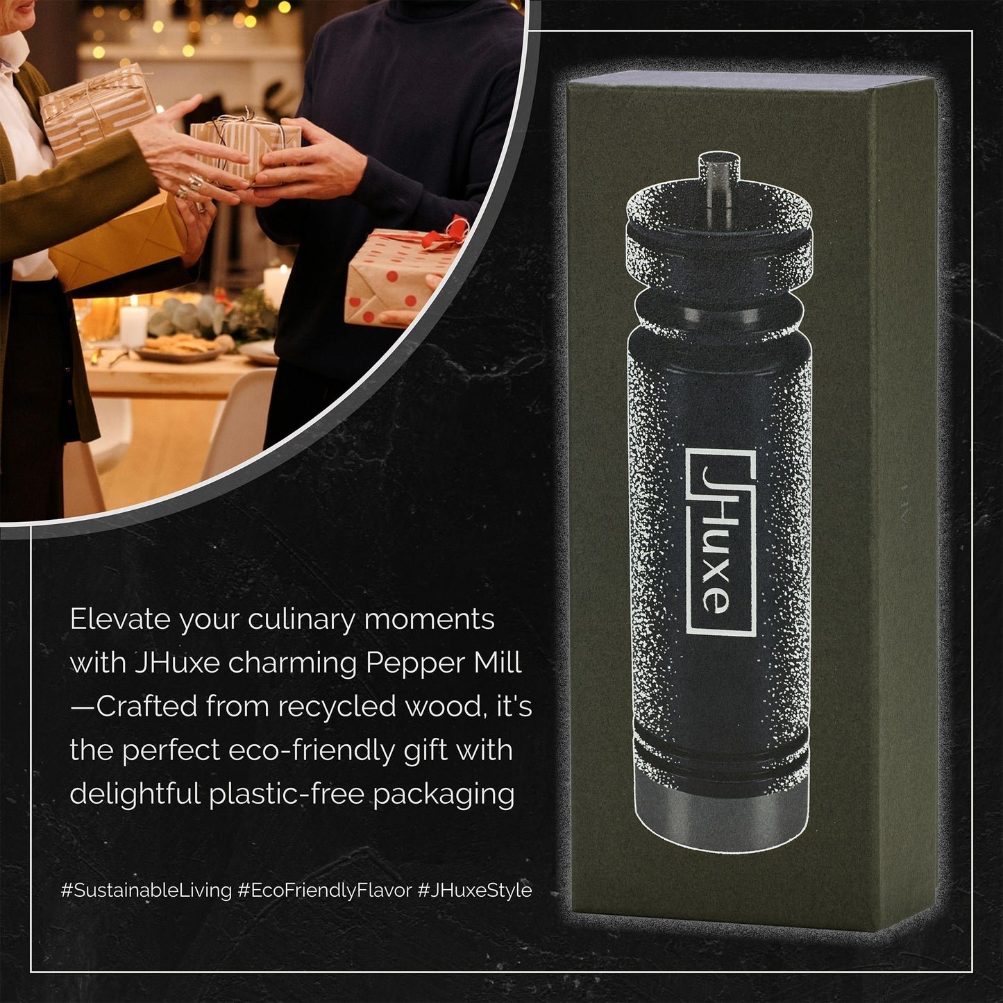 JHuxe AE1 Wood Pepper Grinder